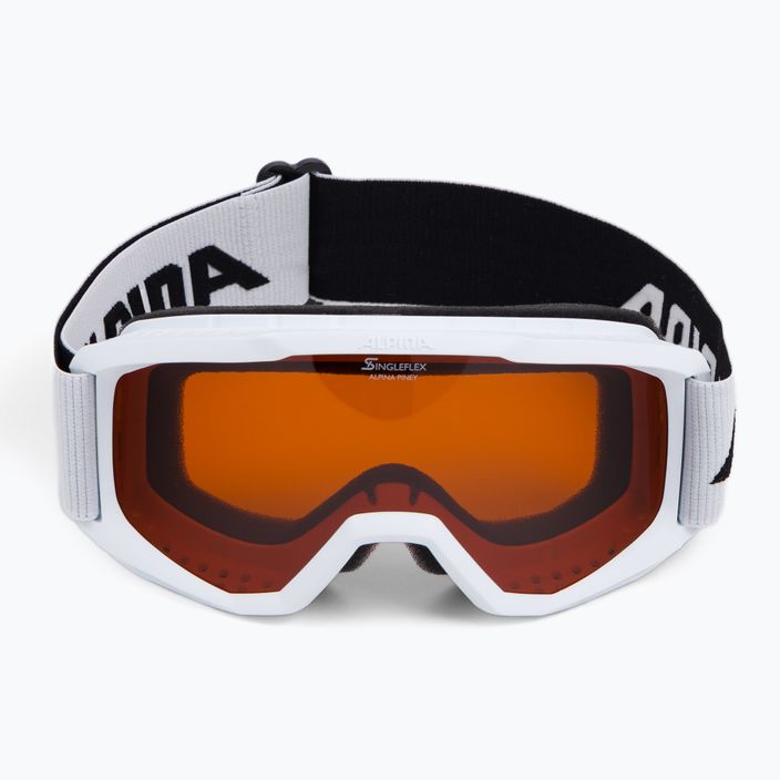 Gogle narciarskie dziecięce Alpina Piney white matt/orange 2
