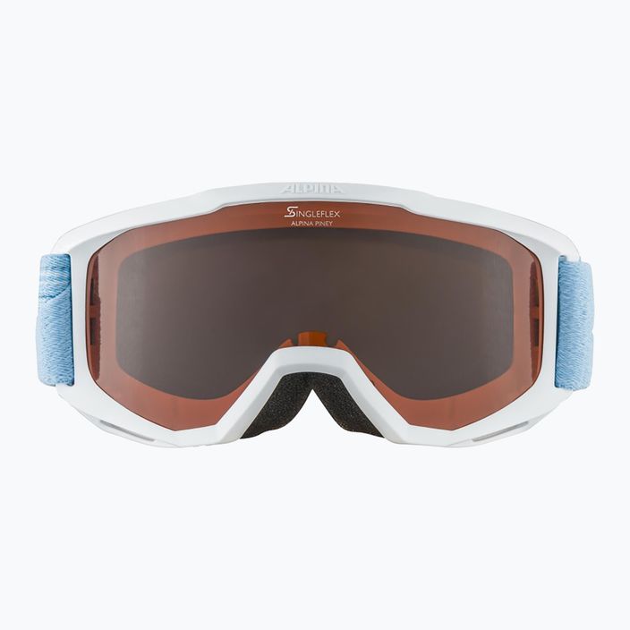 Gogle narciarskie dziecięce Alpina Piney white/skyblue matt/orange 8