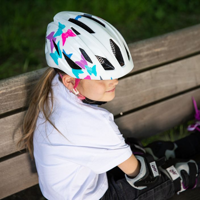 Kask rowerowy dziecięcy Alpina Pico pearlwhite butterflies gloss 8