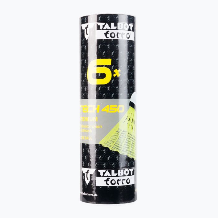 Lotki do badmintona Talbot-Torro Tech 450 Premium Nylon Medium 6 szt. yellow