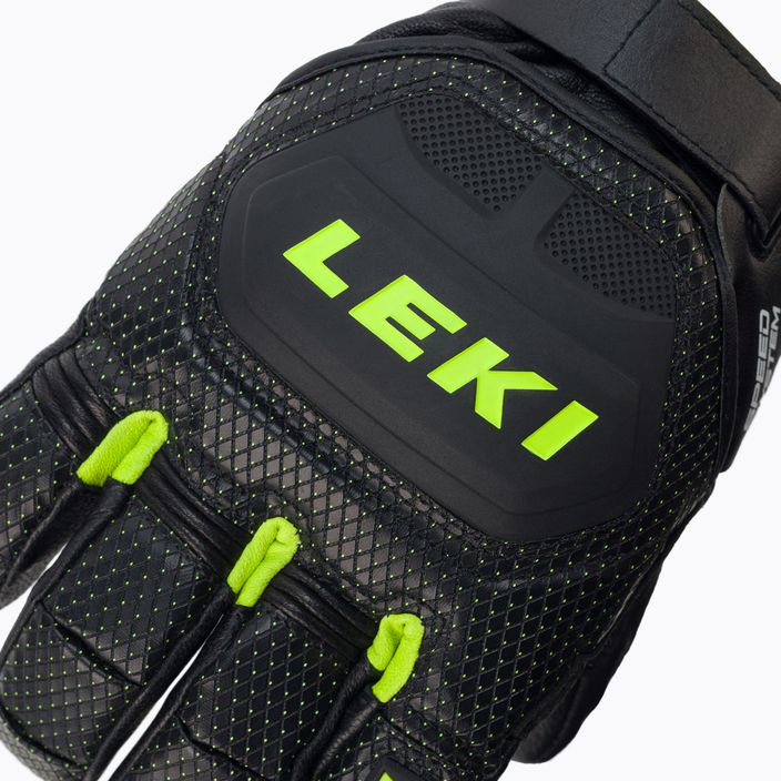 Rękawice narciarskie męskie LEKI Worldcup Race Flex S Speed System czarno-zielone 649802301080 5