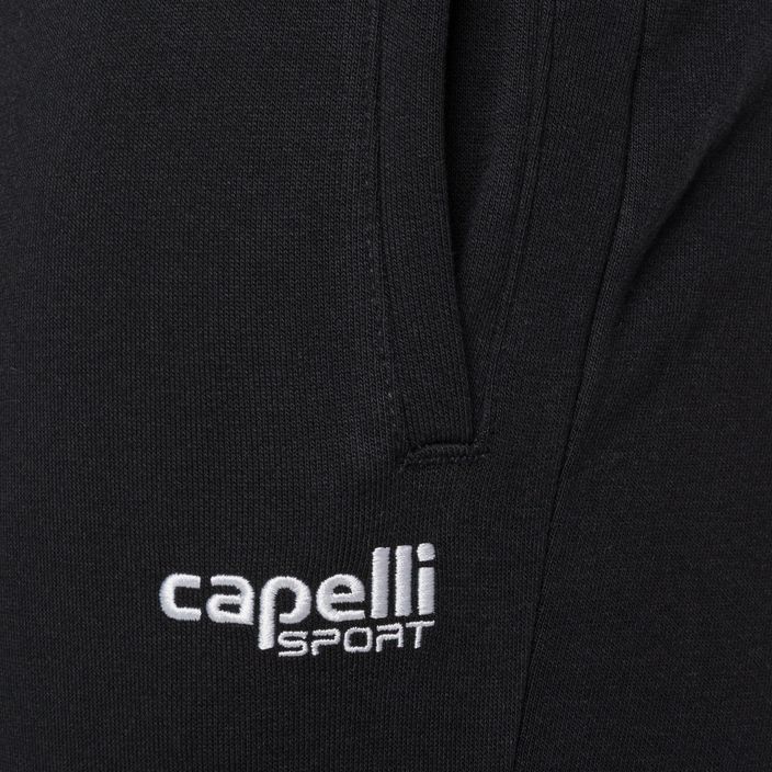 Spodnie piłkarskie męskie Capelli Basics Adult Tapered French Terry black/white 3