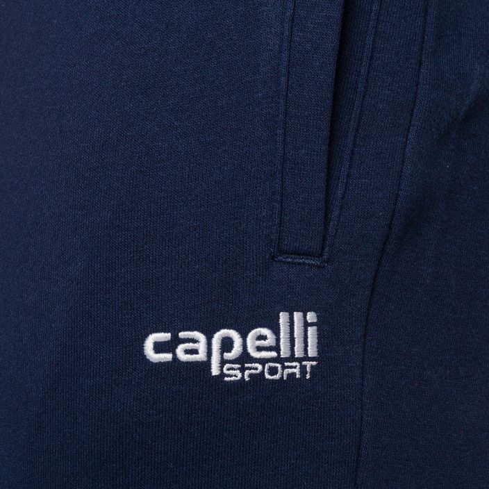 Spodnie piłkarskie męskie Capelli Basics Adult Tapered French Terry navy/white 3