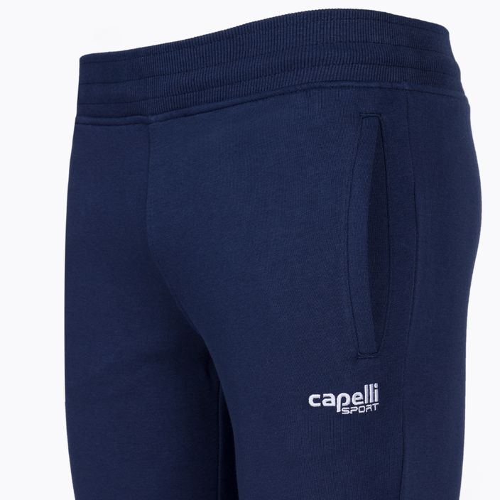 Spodnie piłkarskie dziecięce Capelli Basics Youth Tapered French Terry navy/white 3