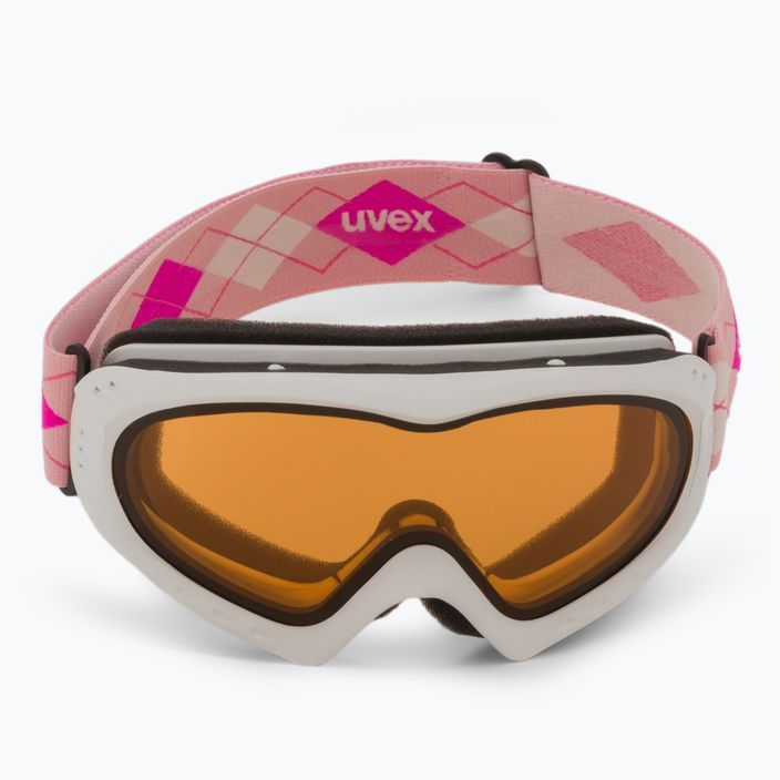 Gogle narciarskie UVEX Cevron white pink/lasergold lite clear 2