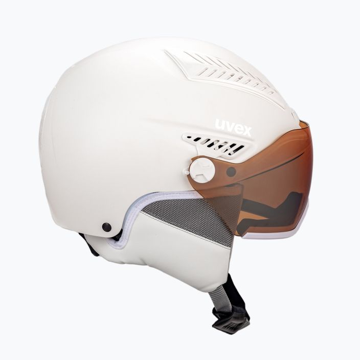 Kask narciarski damski UVEX Hlmt 600 visor all white mat 4