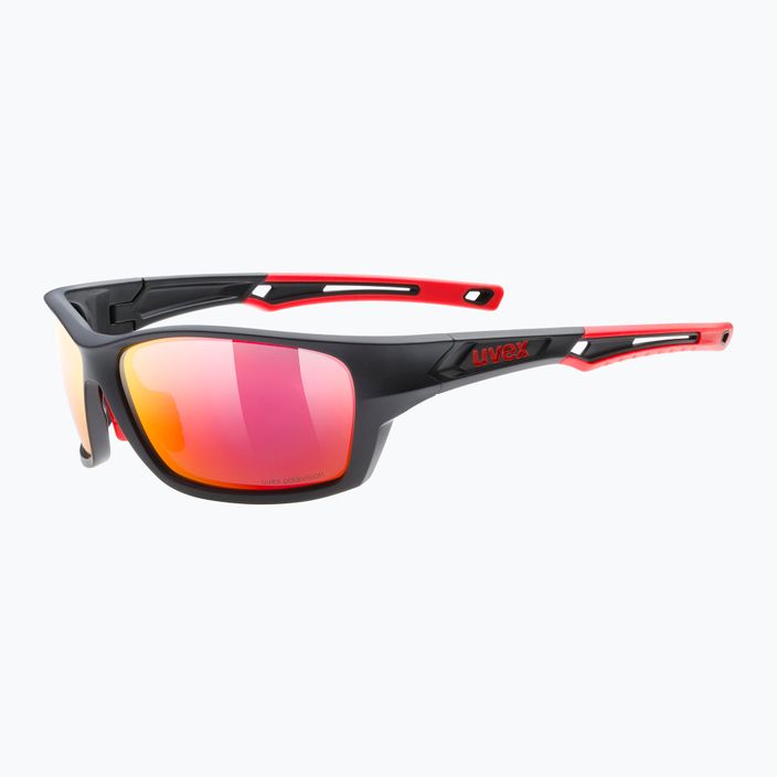 Okulary przeciwsłoneczne UVEX Sportstyle 232 P black mat red/polavision mirror red 5