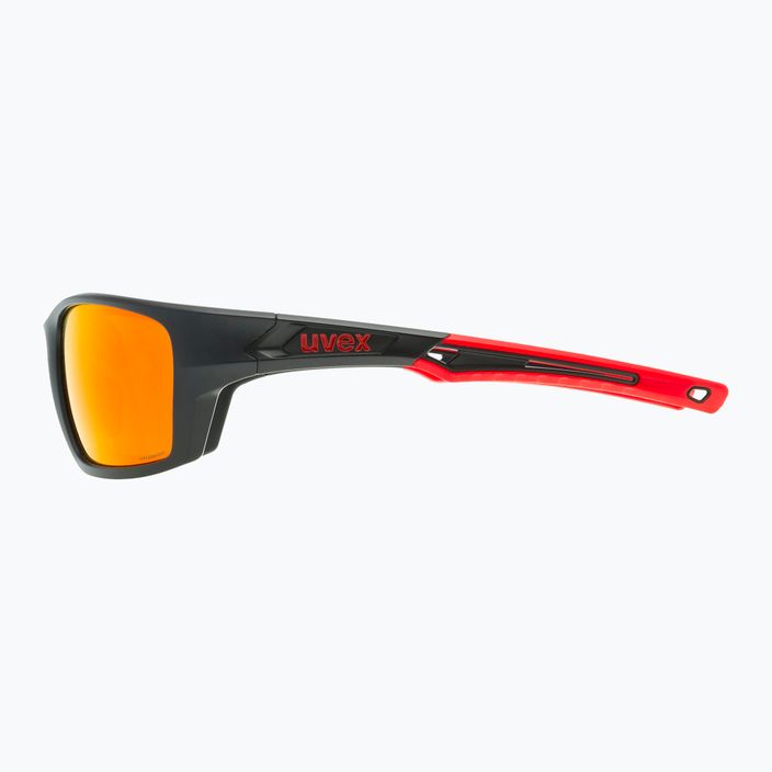 Okulary przeciwsłoneczne UVEX Sportstyle 232 P black mat red/polavision mirror red 6