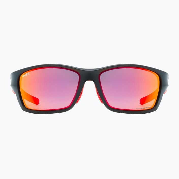 Okulary przeciwsłoneczne UVEX Sportstyle 232 P black mat red/polavision mirror red 7