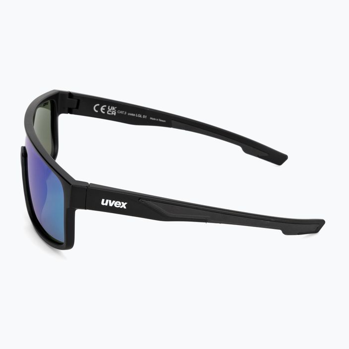 Okulary przeciwsłoneczne UVEX Lgl 51 black mat/mirror green 4