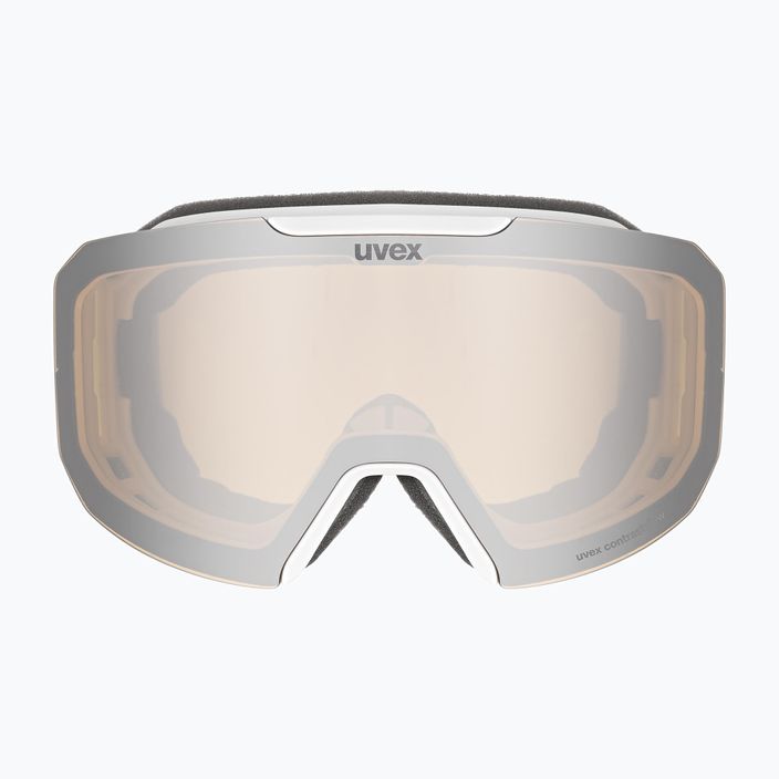 Gogle narciarskie UVEX Evidnt Attract CV white matt/mirror silver/contrastview yellow/clear 2