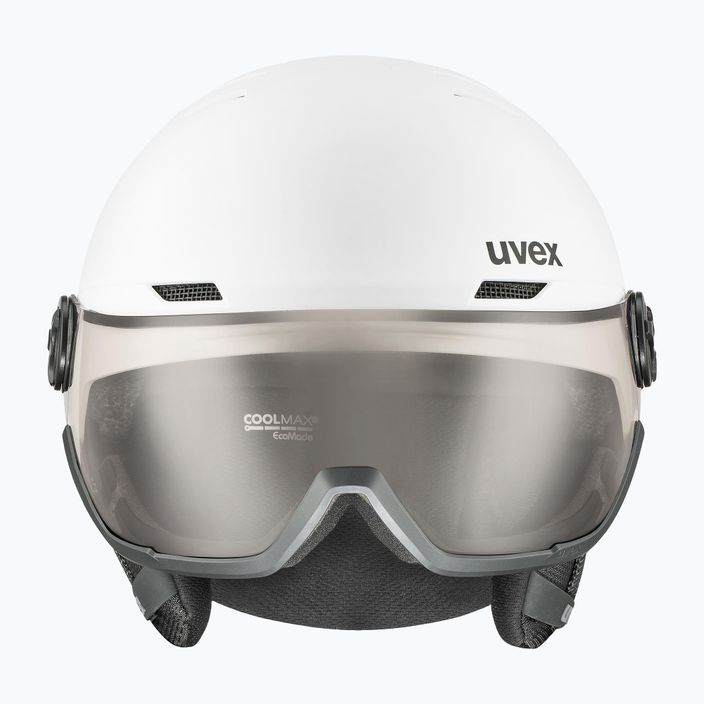 Kask narciarski UVEX Wanted Visor Pro V white matt/variomatc smoke 7