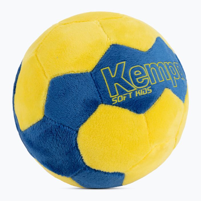 Piłka do piłki ręcznej Kempa Soft Kids niebieska/neonowa żółta rozmiar 0 2