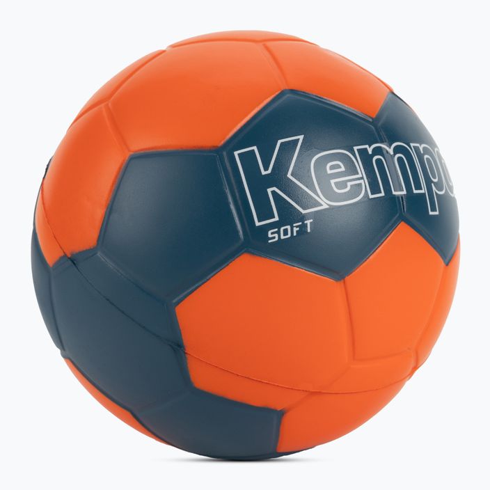 Piłka do piłki ręcznej Kempa Soft zimna szara/neonowa pomarańczowa rozmiar 0 2
