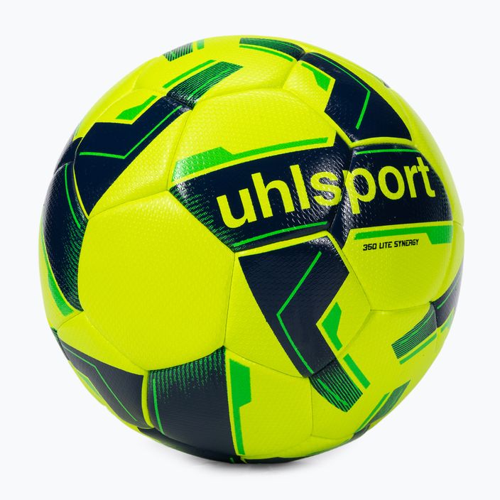 Piłka do piłki nożnej uhlsport 350 Lite Synergy neonowa żółta/granatowa/neonowa zielona rozmiar 5 2