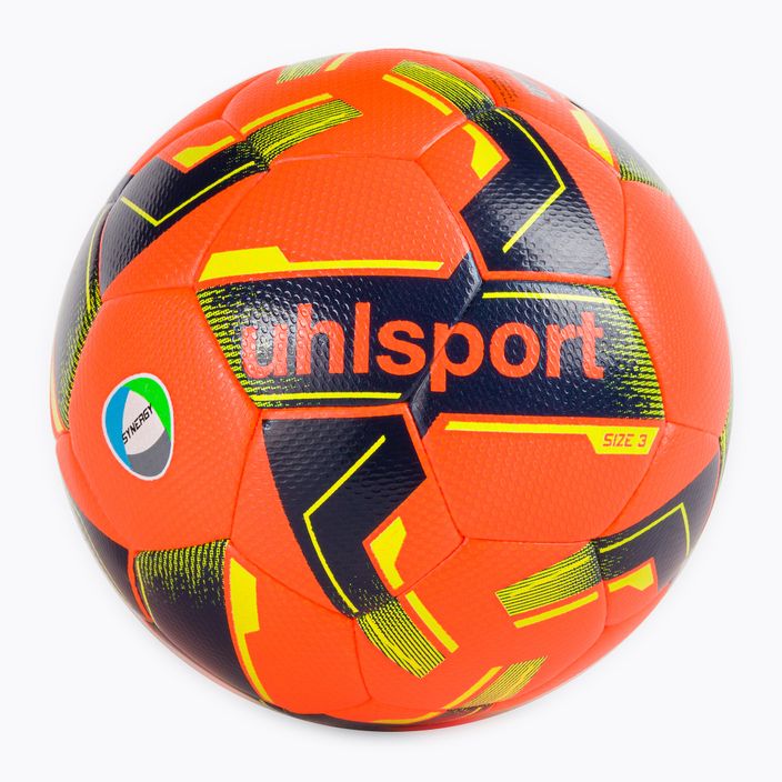 Piłka do piłki nożnej uhlsport 290 Ultra Lite Synergy neonowa pomarańczowa/granatowa rozmiar 3