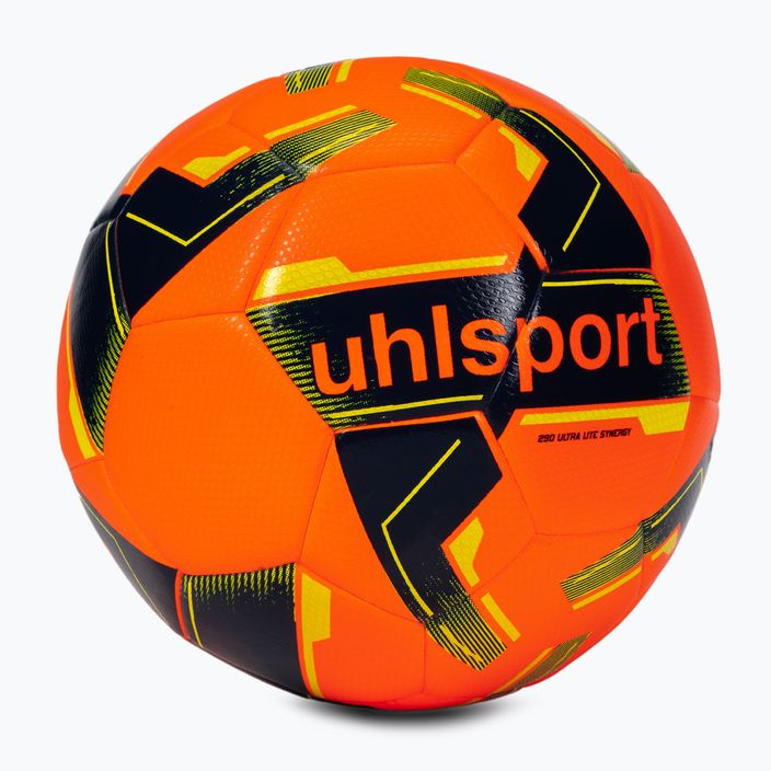 Piłka do piłki nożnej uhlsport 290 Ultra Lite Synergy neonowa pomarańczowa/granatowa rozmiar 4 2