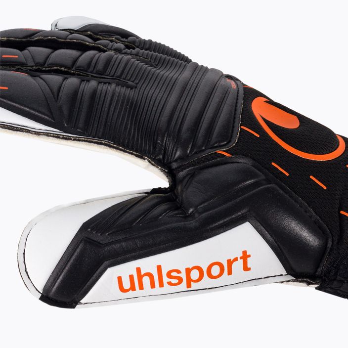 Rękawice bramkarskie uhlsport Speed Contact Soft Pro czarne/białe/neonowe pomarańczowe 3