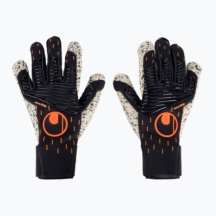 Rękawice bramkarskie uhlsport Speed Contact Supergrip+ czarne/białe/neonowe pomarańczowe