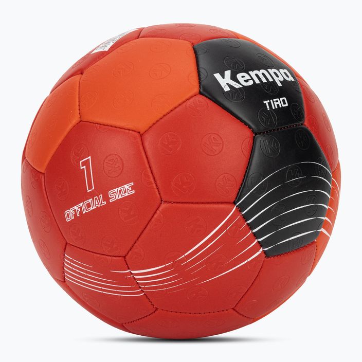 Piłka do piłki ręcznej Kempa Tiro czerwona/czarna rozmiar 1 2