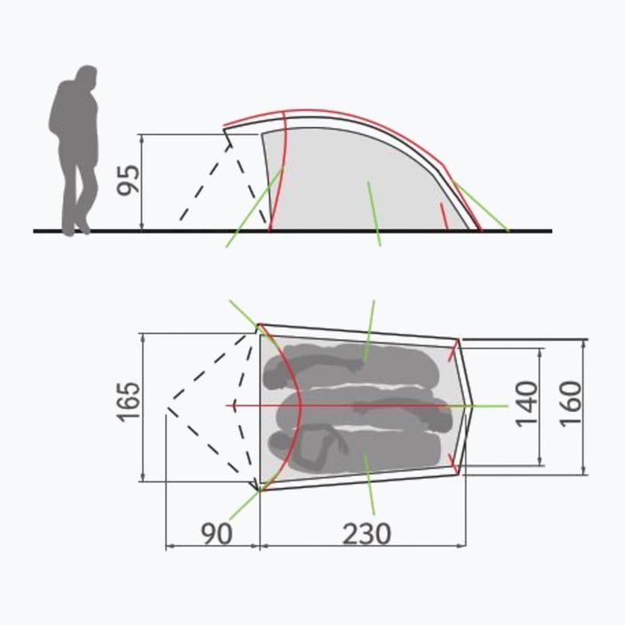 Namiot trekkingowy 3-osobowy Vaude Taurus buckeye 4