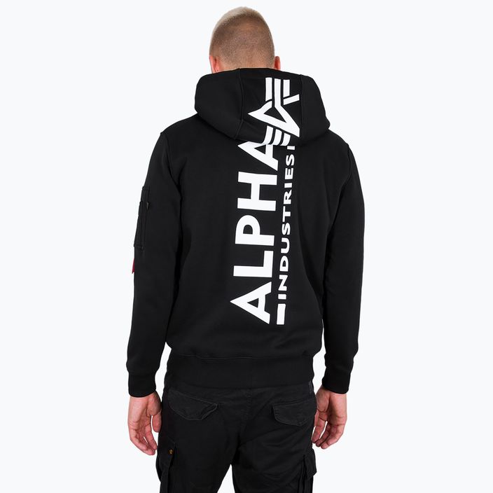 Bluza męska Alpha Industries Back Print Zip black 3