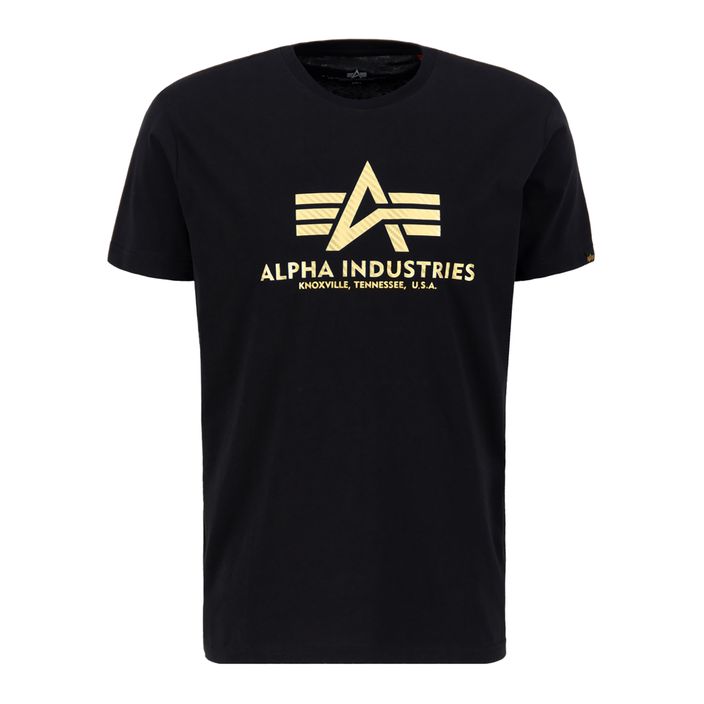 Koszulka męska Alpha Industries Basic T Carbon black/gold 2