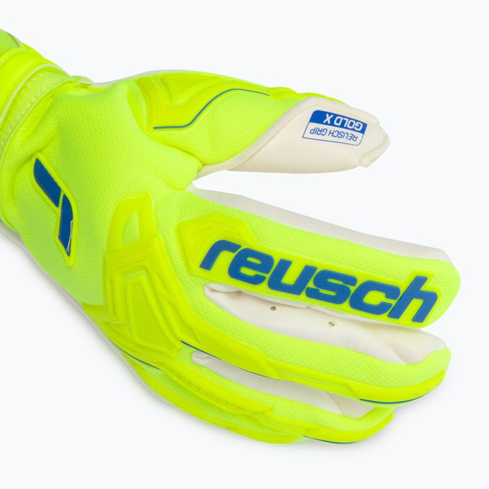 Rękawice bramkarskie Reusch Attrakt Freegel Gold X safety yellow/deep blue/white 3
