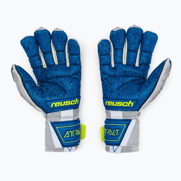 Rękawice bramkarskie Reusch Attrakt Freegel Fusion Ortho-Tec Goaliator vapor gray/safety yellow/blue 3