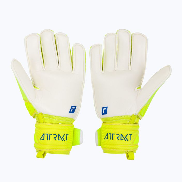 Rękawice bramkarskie Reusch Attrakt Solid safety yellow/deep blue/white 2
