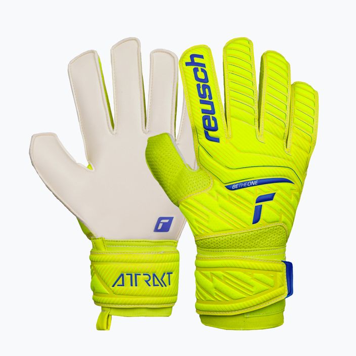 Rękawice bramkarskie Reusch Attrakt Solid safety yellow/deep blue/white 5