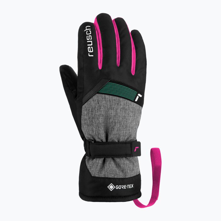 Rękawice narciarskie dziecięce Reusch Flash Gore-Tex black/black melange/pink glo 7