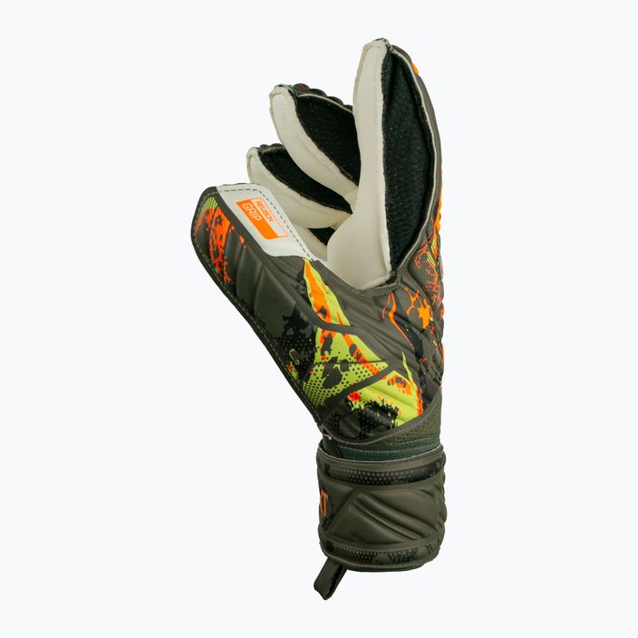 Rękawice bramkarskie Reusch Attrakt Grip Finger Support desert green/shocking orange 6