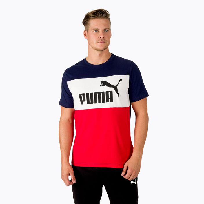 Koszulka męska PUMA ESS+ Colorblock peacoat