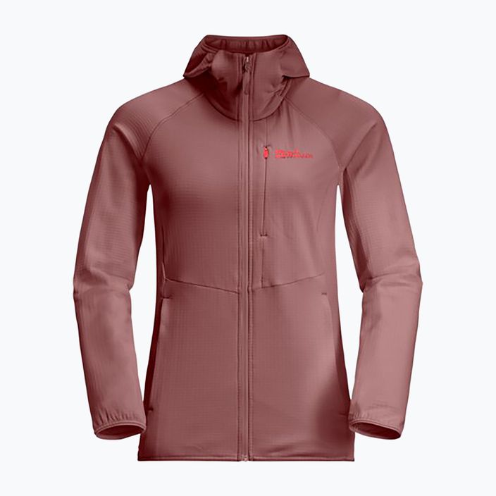 Bluza polarowa damska Jack Wolfskin Kolbenberg Hooded Fz mineral red