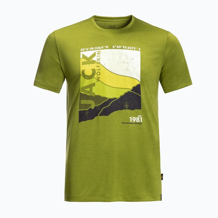 Koszulka trekkingowa męska Jack Wolfskin Crosstrail Graphic golden cypress 3