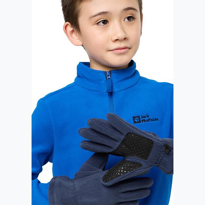 Rękawiczki trekkingowe dziecięce Jack Wolfskin Fleece Glove night blue 2