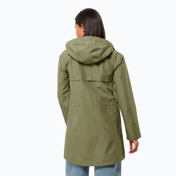 Płaszcz przeciwdeszczowy damski Jack Wolfskin Cape West Coat bay leaf 2