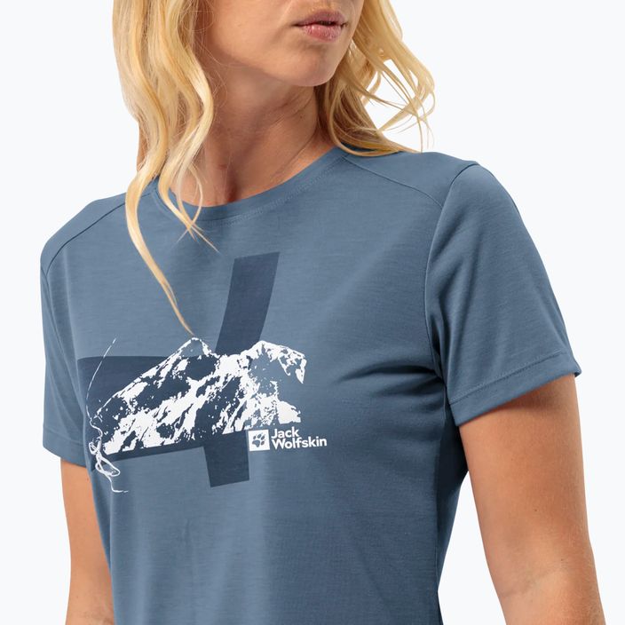 Koszulka trekkingowa damska Jack Wolfskin Vonnan S/S Graphic elemental blue 3