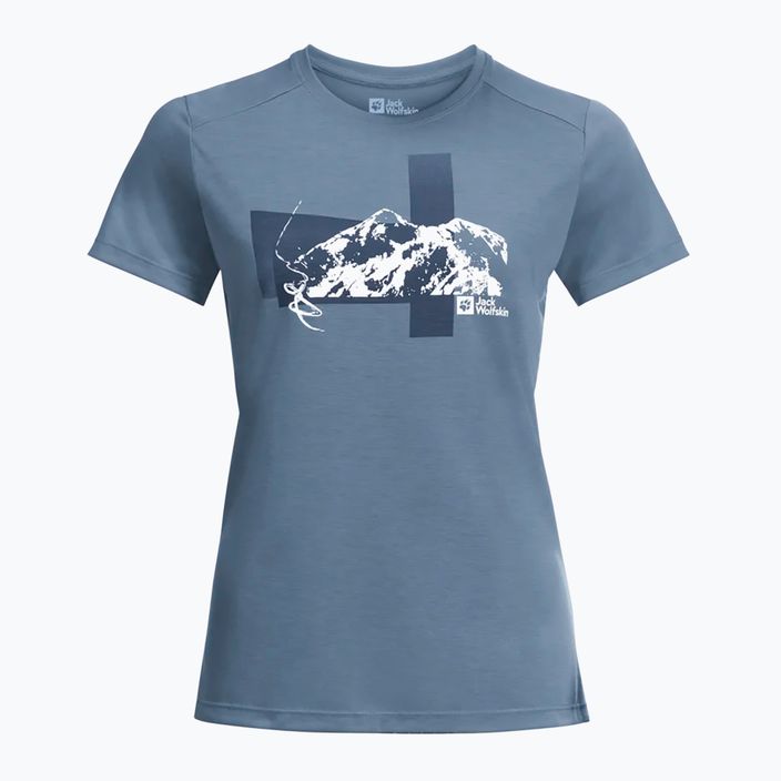 Koszulka trekkingowa damska Jack Wolfskin Vonnan S/S Graphic elemental blue 4
