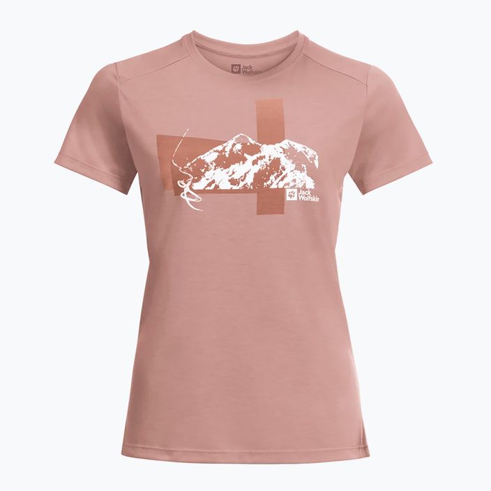 Koszulka trekkingowa damska Jack Wolfskin Vonnan S/S Graphic rose dawn 4
