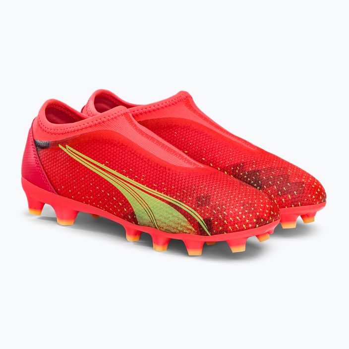 Buty piłkarskie dziecięce PUMA Ultra Match LL FG/AG fiery coral/fizzy light/puma black 4