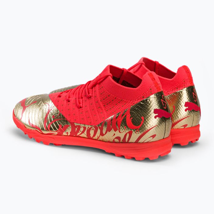Buty piłkarskie dziecięce PUMA Future Z 3.4 Neymar Jr. TT fiery coral/gold 3