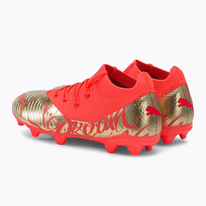 Buty piłkarskie dziecięce PUMA Future Z 3.4 Neymar Jr. FG/AG fiery coral/gold 3
