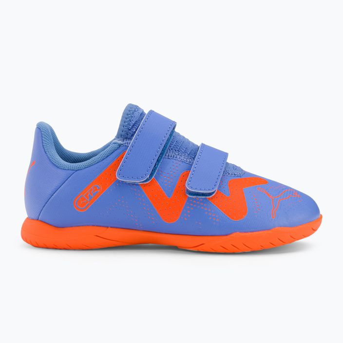 Buty piłkarskie dziecięce PUMA Future Play IT V blue glimmer/puma white/ultra orange 2