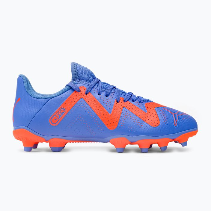 Buty piłkarskie dziecięce PUMA Future Play FG/AG blue glimmer/puma white/ultra orange 2