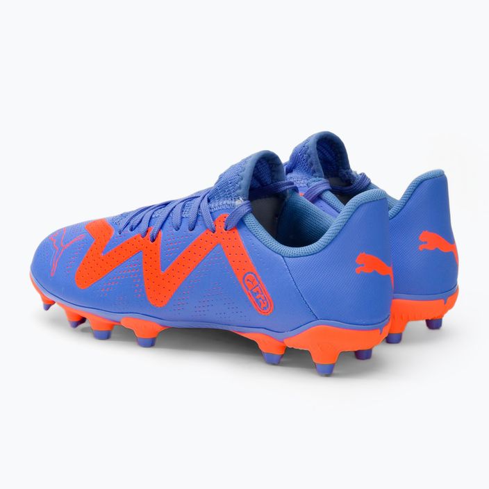 Buty piłkarskie dziecięce PUMA Future Play FG/AG blue glimmer/puma white/ultra orange 3