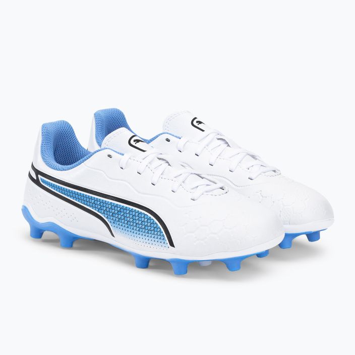 Buty piłkarskie dziecięce PUMA King Match FG/AG puma white/puma black/blue glimmer 4