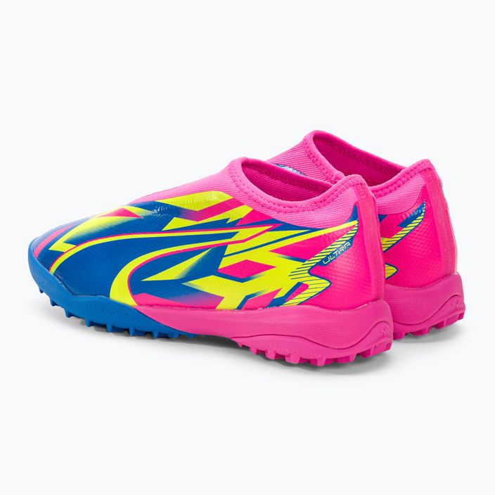 Buty piłkarskie dziecięce PUMA Ultra Match LL Energy TT + Mid luminous pink/ultra blue/yellow alert 3