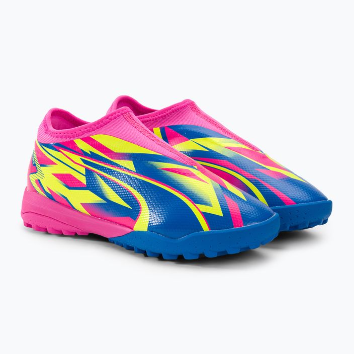 Buty piłkarskie dziecięce PUMA Ultra Match LL Energy TT + Mid luminous pink/ultra blue/yellow alert 4